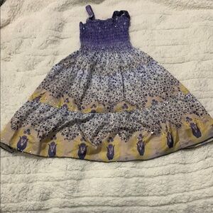 Ingear Purple and Yellow Floral Kids Dress
